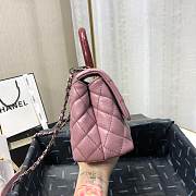 Chanel Coco Grained Calfskin with Handle Small Pink | 92993 - 5