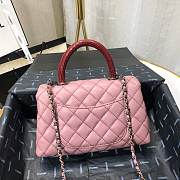 Chanel Coco Grained Calfskin with Handle Small Pink | 92993 - 4