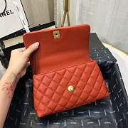 Chanel Coco Grained Calfskin with Handle Small Orange | 92993 - 5