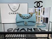 Chanel Flap Bag With Large Bi-Color Chain Blue | AS1353 - 6