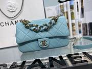 Chanel Flap Bag With Large Bi-Color Chain Blue | AS1353 - 5
