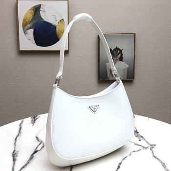 Prada Cleo brushed leather shoulder bag white | 1BC499