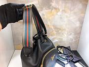 Prada bucket bag with metal logo and shoulder strap black| 1BE030 - 6