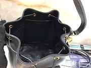 Prada bucket bag with metal logo and shoulder strap black| 1BE030 - 2