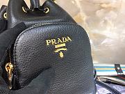 Prada bucket bag with metal logo and shoulder strap black| 1BE030 - 5