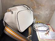 Prada bucket bag with metal logo and shoulder strap white| 1BE030 - 2