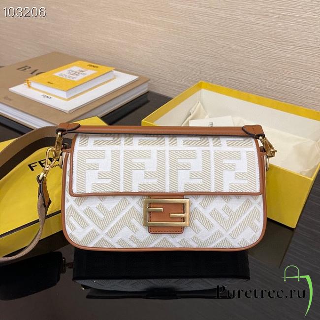 Fendi Baguette denim F logo series white | 83329B89 - 1