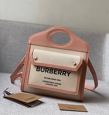 Mini Two-tone Canvas and Leather Pocket Pink | 80368121
