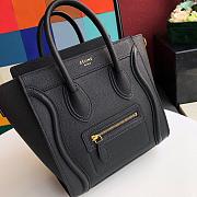 Nano Luggage Bag In Drummed Calfskin Golden Black 20cm | M9918730 - 2