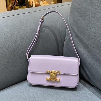 Triomphe Shoulder Bag Shiny Calfskin Lavender | 194143