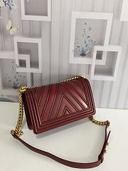 Chanel Boy Chevron Mix Leather Flap Bag Red | 67086 - 6