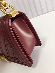 Chanel Boy Chevron Mix Leather Flap Bag Red | 67086 - 5