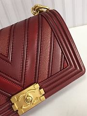 Chanel Boy Chevron Mix Leather Flap Bag Red | 67086 - 4