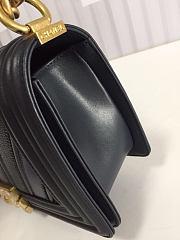 Chanel Boy Chevron Mix Leather Flap Bag Blue | 67086 - 6