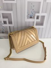 Chanel Boy Chevron Mix Leather Flap Bag Beige | 67086 - 2