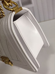Chanel Boy Chevron Mix Leather Flap Bag White | 67086 - 3
