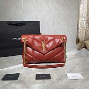 YSL LOULOU PUFFER Red Leather Golden Harware 35cm | 577475 - 1