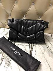 YSL LOULOU PUFFER Black Leather BlackHarware 35cm | 577475 - 1