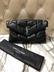 YSL | PUFFER Black Leather White Hardware 35cm | 577475 - 1