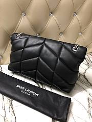 YSL | PUFFER Black Leather White Hardware 35cm | 577475 - 2