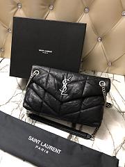 YSL | PUFFER Black Leather White Hardware 29cm | 577476 - 1