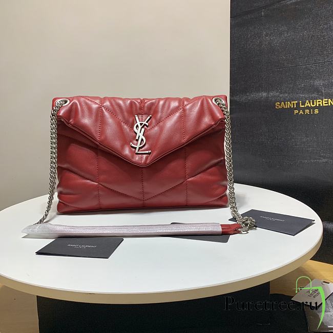 YSL | PUFFER Red Leather White Hardware 29cm | 577476 - 1