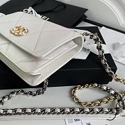 Chanel 19 Iridescent Calfskin Chain Wallet AP0957 White | AP0957 - 6