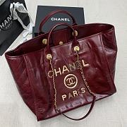 Chanel Large Shopping Shiny Calfskin 2021 Red | 4226 - 4