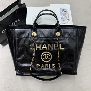 Chanel Large Shopping Shiny Calfskin 2021 Black | 4226