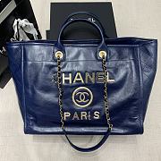 Chanel Large Shopping Shiny Calfskin 2021 Blue | 4226 - 1