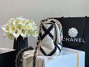 Chanel Women 19 Flap Bag Calfskin Crochet White & Black | AS1160  - 5