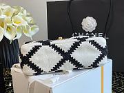 Chanel Women 19 Flap Bag Calfskin Crochet White & Black | AS1160  - 3