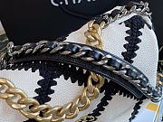 Chanel Women 19 Flap Bag Calfskin Crochet White & Black | AS1160  - 4