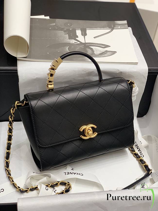 Chanel Small Flap Bag With Top Handle | AS2059   - 1