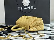 Chanel Grained Calfskin Yellow Mini Coco Handle | A92990 - 5