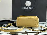 Chanel Grained Calfskin Yellow Mini Coco Handle | A92990 - 4