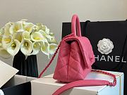 Chanel Grained Calfskin Pink Mini Coco Handle | A92990 - 4