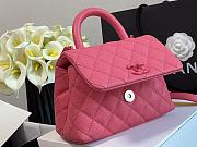 Chanel Grained Calfskin Pink Mini Coco Handle | A92990 - 5