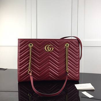 Gucci GG Marmont Quilted Shoulder Red Bag | 524578