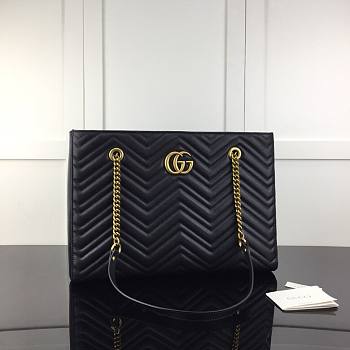 Gucci GG Marmont Quilted Shoulder Black Bag | 524578