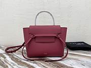 Celine Nano Belt Bag In Grained Calfskin Ruby 20cm - 1