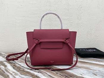 Celine Nano Belt Bag In Grained Calfskin Ruby 20cm