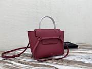 Celine Nano Belt Bag In Grained Calfskin Ruby 20cm - 5