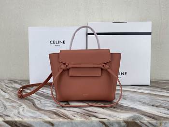 Celine Nano Belt Bag In Grained Calfskin Lychee 20cm