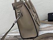 Nano Luggage Bag Drummed Calfskin Silver Zip Souris 20cm | 189243DRU.09SO - 5