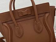 Nano Luggage Bag Drummed Calfskin Silver Zip Brown| 167793 - 2