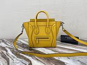 Nano Luggage Bag Drummed Calfskin Silver Zip Yellow | 167793 - 1