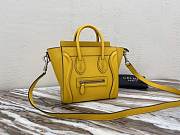 Nano Luggage Bag Drummed Calfskin Silver Zip Yellow | 167793 - 3