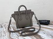 Nano Luggage Bag Drummed Calfskin Silver Zip Grey | 167793 - 3