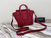 Nano Luggage Bag Drummed Calfskin Silver Zip Red | 167793 - 4